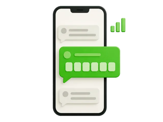 Ilustrasi smartphone menerima kode OTP lewat SMS