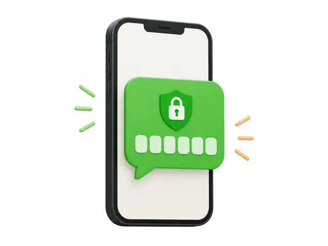 Ilustrasi smartphone menerima kode OTP WhatsApp